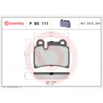 Piduriklotsi komplekt, ketaspidur BREMBO P 85 111