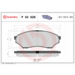 Piduriklotsi komplekt, ketaspidur BREMBO P 54 028