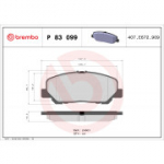 Piduriklotsi komplekt, ketaspidur BREMBO P 83 099