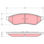 Piduriklotsi komplekt, ketaspidur TRW GDB3346