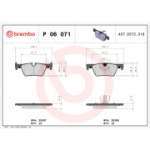 Piduriklotsi komplekt, ketaspidur BREMBO P 06 071X