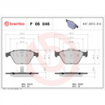 Piduriklotsi komplekt, ketaspidur BREMBO P 06 046