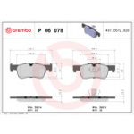 Piduriklotsi komplekt, ketaspidur BREMBO P 06 078X