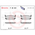 Piduriklotsi komplekt, ketaspidur BREMBO P 49 031