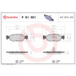 Piduriklotsi komplekt, ketaspidur BREMBO P 61 051
