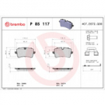 Piduriklotsi komplekt, ketaspidur BREMBO P 85 117