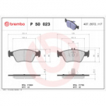 Piduriklotsi komplekt, ketaspidur BREMBO P 50 023