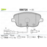 Piduriklotsi komplekt, ketaspidur VALEO 598720
