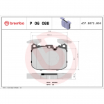 Piduriklotsi komplekt, ketaspidur BREMBO P 06 088