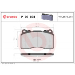Piduriklotsi komplekt, ketaspidur BREMBO P 09 004