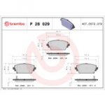 Piduriklotsi komplekt, ketaspidur BREMBO P 28 029