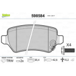 Piduriklotsi komplekt, ketaspidur VALEO 598584