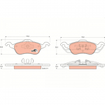 Piduriklotsi komplekt, ketaspidur TRW GDB1358