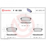Piduriklotsi komplekt, ketaspidur BREMBO P 49 035