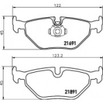Piduriklotsi komplekt, ketaspidur HELLA 8DB 355 007-981