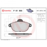 Piduriklotsi komplekt, ketaspidur BREMBO P 61 055