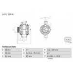 Generaator BOSCH 0 986 044 020