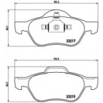 Piduriklotsi komplekt, ketaspidur BREMBO P 68 048
