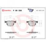 Piduriklotsi komplekt, ketaspidur BREMBO P 06 056