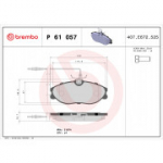Piduriklotsi komplekt, ketaspidur BREMBO P 61 057