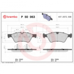 Piduriklotsi komplekt, ketaspidur BREMBO P 50 063