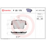 Piduriklotsi komplekt, ketaspidur BREMBO P 23 175