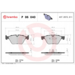 Piduriklotsi komplekt, ketaspidur BREMBO P 06 040X