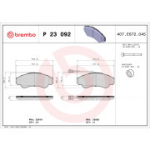 Piduriklotsi komplekt, ketaspidur BREMBO P 23 092