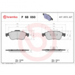 Piduriklotsi komplekt, ketaspidur BREMBO P 68 050