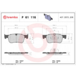 Piduriklotsi komplekt, ketaspidur BREMBO P 61 116