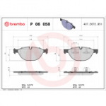Piduriklotsi komplekt, ketaspidur BREMBO P 06 058