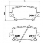 Piduriklotsi komplekt, ketaspidur BREMBO P 28 038