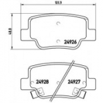 Piduriklotsi komplekt, ketaspidur BREMBO P 83 114