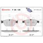 Piduriklotsi komplekt, ketaspidur BREMBO P 85 128