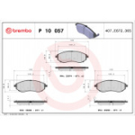 Piduriklotsi komplekt, ketaspidur BREMBO P 10 057