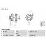Generaator BOSCH 0 986 045 601