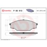 Piduriklotsi komplekt,ketaspidur BREMBO P 83 013