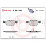 Piduriklotsi komplekt, ketaspidur BREMBO P 06 060