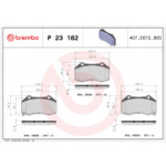 Piduriklotsi komplekt, ketaspidur BREMBO P 23 182
