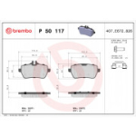 Piduriklotsi komplekt, ketaspidur BREMBO P 50 117