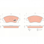 Piduriklotsi komplekt, ketaspidur TRW GDB1570