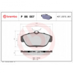 Piduriklotsi komplekt, ketaspidur BREMBO P 86 007