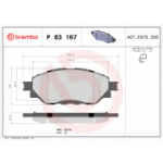 Piduriklotsi komplekt, ketaspidur BREMBO P 83 167