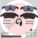 Piduriklotsi komplekt, ketaspidur ZIMMERMANN 24743.990.3