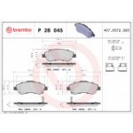 Piduriklotsi komplekt, ketaspidur BREMBO P 28 045