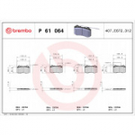 Piduriklotsi komplekt, ketaspidur BREMBO P 61 064