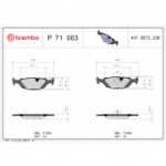 Piduriklotsi komplekt, ketaspidur BREMBO P 71 003