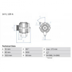 Generaator BOSCH 0 986 038 180