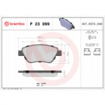 Piduriklotsi komplekt, ketaspidur BREMBO P 23 099