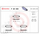 Piduriklotsi komplekt, ketaspidur BREMBO P 28 046
